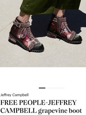 Jeffrey Campbell For Free People Grapevine Lace Up Studded Ankle Boots Size 9M